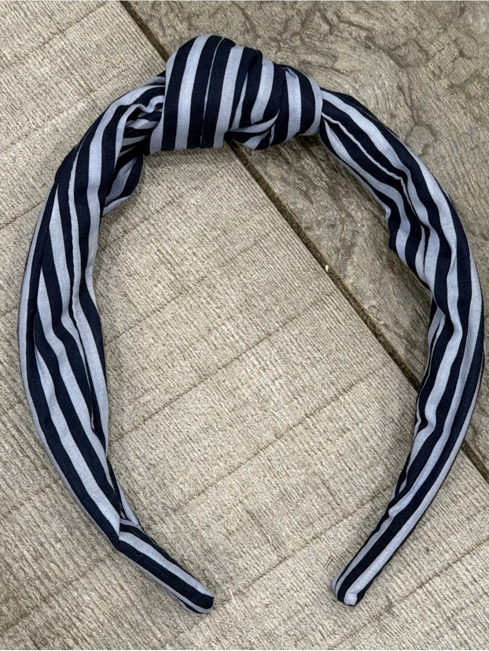 J.CREW Blue and White Striped Knotted Headband One Size NEW!